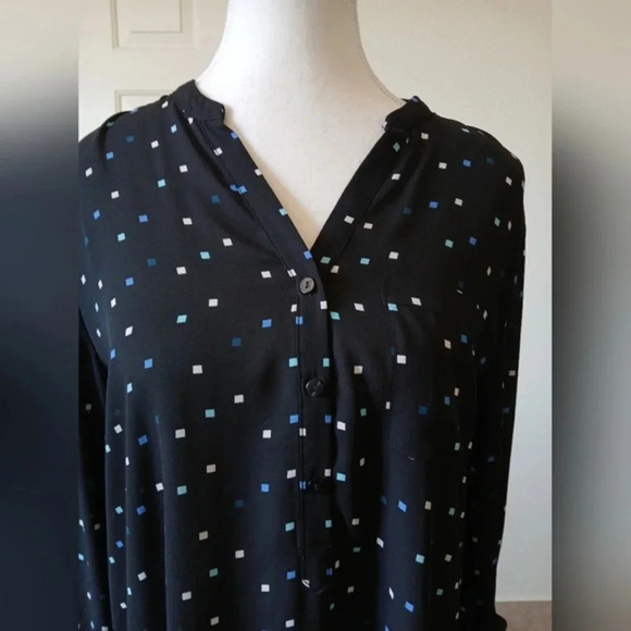 Worthington‎ Womens Tunic Black Roll Tab Sleeve Medium - Picture 8 of 16